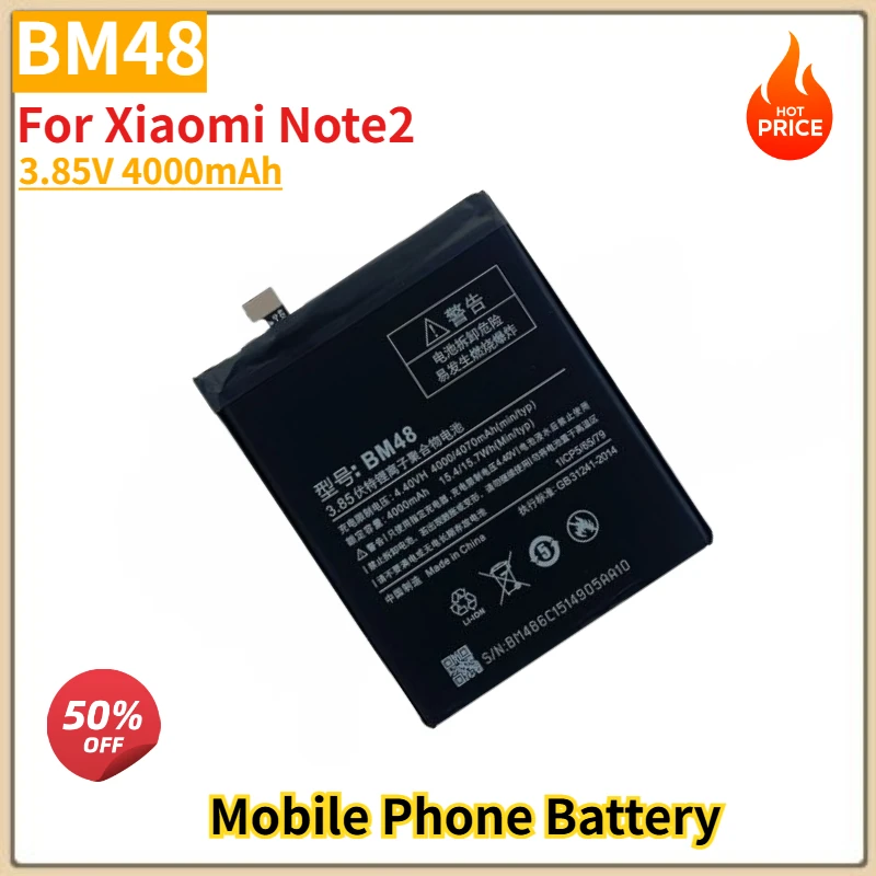 BM48 High Quality Phone Battery 3.85V 4000mAh for Xiaomi Note2 Brand New Replacement Battery
BM48 High Quality Phone Battery 3.85V 4000mAh for Xiaomi Note2 Brand New Replacement Battery