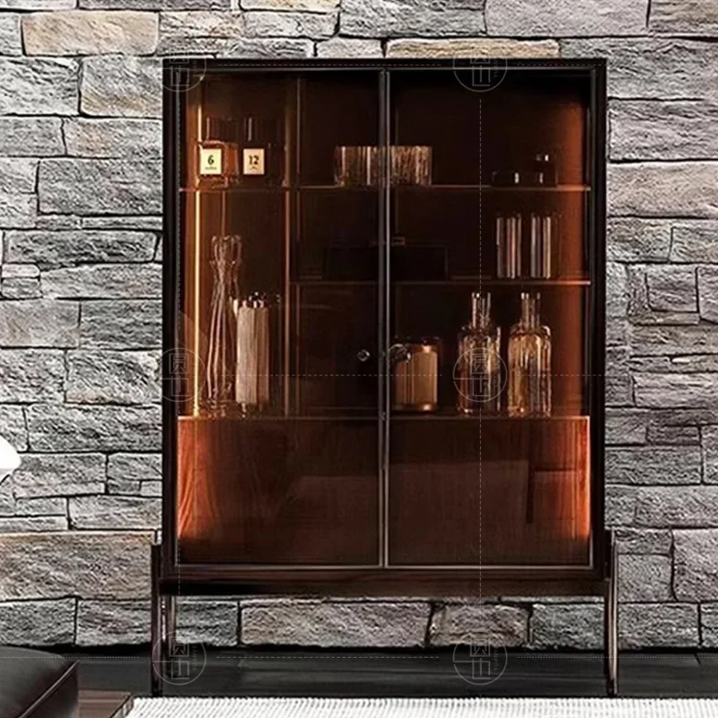 A minimalist North American black walnut wine cabinet high-end storage solid wood glass wine cabinet
A minimalist North American black walnut wine cabinet high-end storage solid wood glass wine cabinet