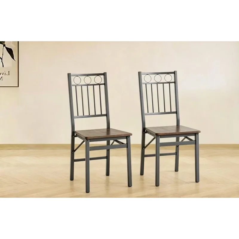 Retro Modern Folding Dining Chairs, Metal Frame Wood Seat, Set of 2 for Kitchen and Dining Room
Retro Modern Folding Dining Chairs, Metal Frame Wood Seat, Set of 2 for Kitchen and Dining Room
