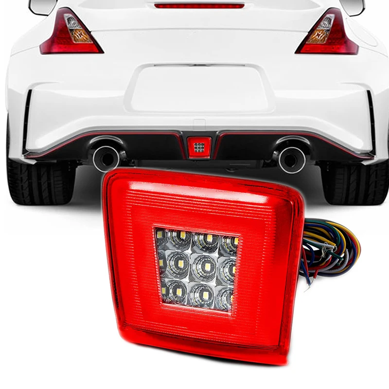 Red Lens LED Rear Fog Light Kit Compatible With 2009-2020 Nissan 370Z & 13-17 Juke Nismo, Powered by Red LED as Brake/Rear Fog
Red Lens LED Rear Fog Light Kit Compatible With 2009-2020 Nissan 370Z & 13-17 Juke Nismo, Powered by Red LED as Brake/Rear Fog