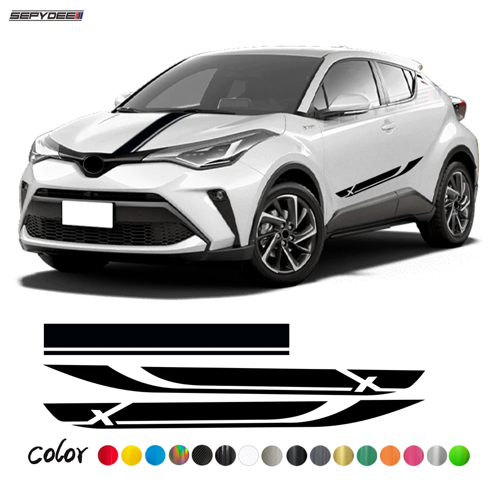 Racing Sport Car Hood Bonnet Door Side Skirt Sticker for Toyota C-HR Auto Body Decor Stripe Kits Vinyl Decal Car Accessories
Racing Sport Car Hood Bonnet Door Side Skirt Sticker for Toyota C-HR Auto Body Decor Stripe Kits Vinyl Decal Car Accessories