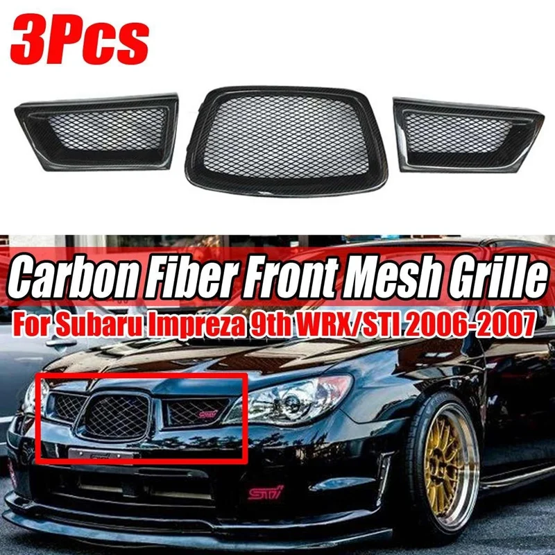 3Pcs Carbon Fiber Car Front Lower Mesh Grill Grille For Subaru Impreza WRX Sti 9Th 2006-2007
3Pcs Carbon Fiber Car Front Lower Mesh Grill Grille For Subaru Impreza WRX Sti 9Th 2006-2007