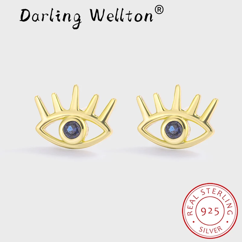 Creative 18K Gold Sapphire Eye Stud Earring For Women Dark Blue Geometric Original Sterling Silver Engagement Bride Girl Jewelry
Creative 18K Gold Sapphire Eye Stud Earring For Women Dark Blue Geometric Original Sterling Silver Engagement Bride Girl Jewelry