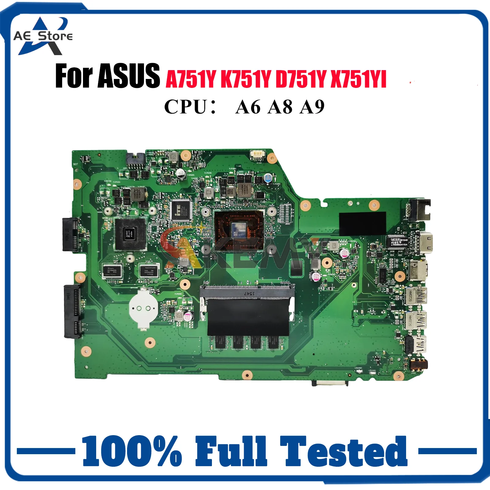 X751YI Laptop Motherboard For ASUS VivoBook K751Y X751Y A751Y D751Y X751YI Mainboard With A6 A8 A9 CPU 100% tests OK fast ship 
X751YI Laptop Motherboard For ASUS VivoBook K751Y X751Y A751Y D751Y X751YI Mainboard With A6 A8 A9 CPU 100% tests OK fast ship