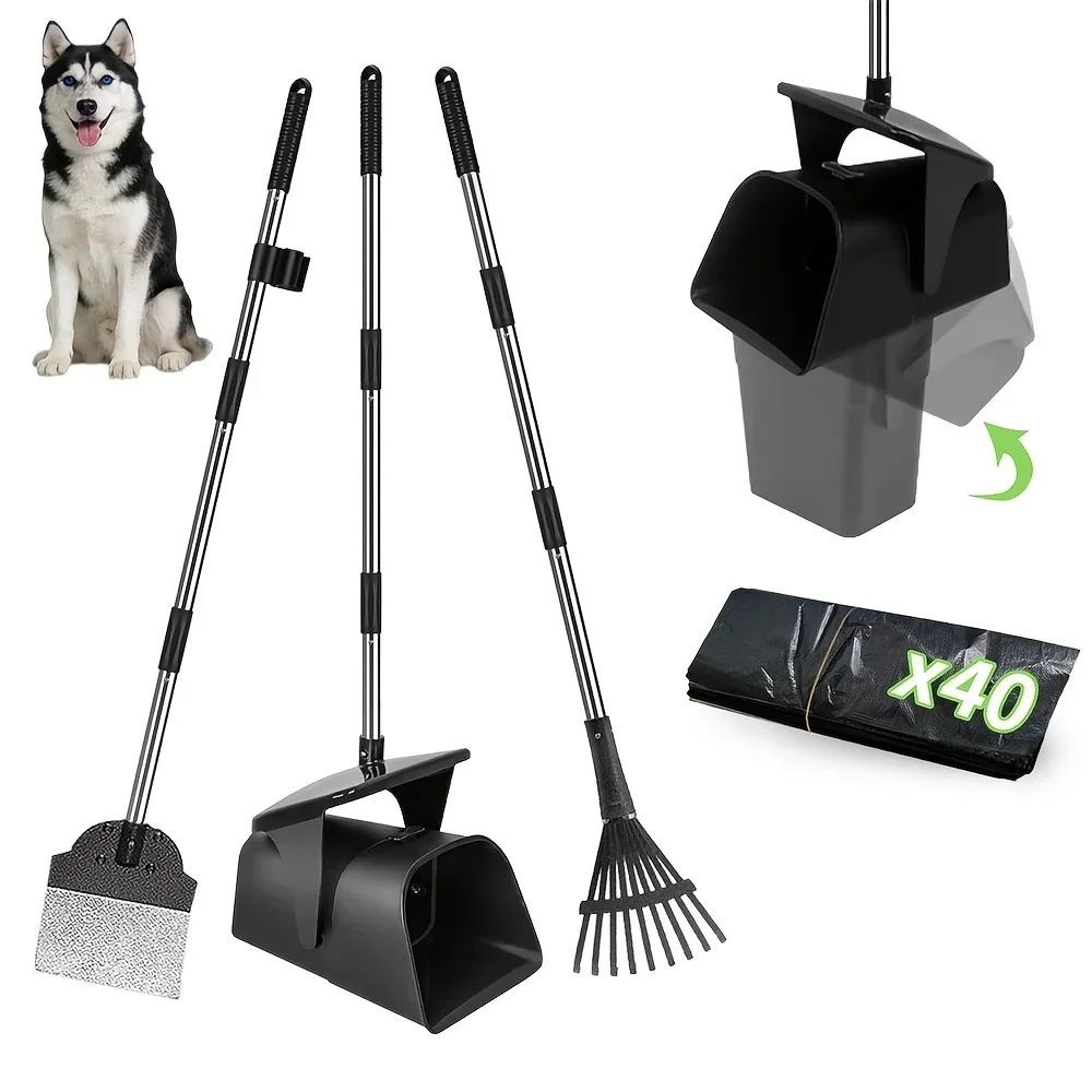 2/3pcs Heavy Duty Dog Pooper Scooper with 40 Bags, Long Handle Swivel Bin & Rake Spade for Large Dogs, Pet Waste Removal Tool for Yard, Grass & Gravel, Without Battery
2/3pcs Heavy Duty Dog Pooper Scooper with 40 Bags, Long Handle Swivel Bin & Rake Spade for Large Dogs, Pet Waste Removal Tool for Yard, Grass & Gravel, Without Battery