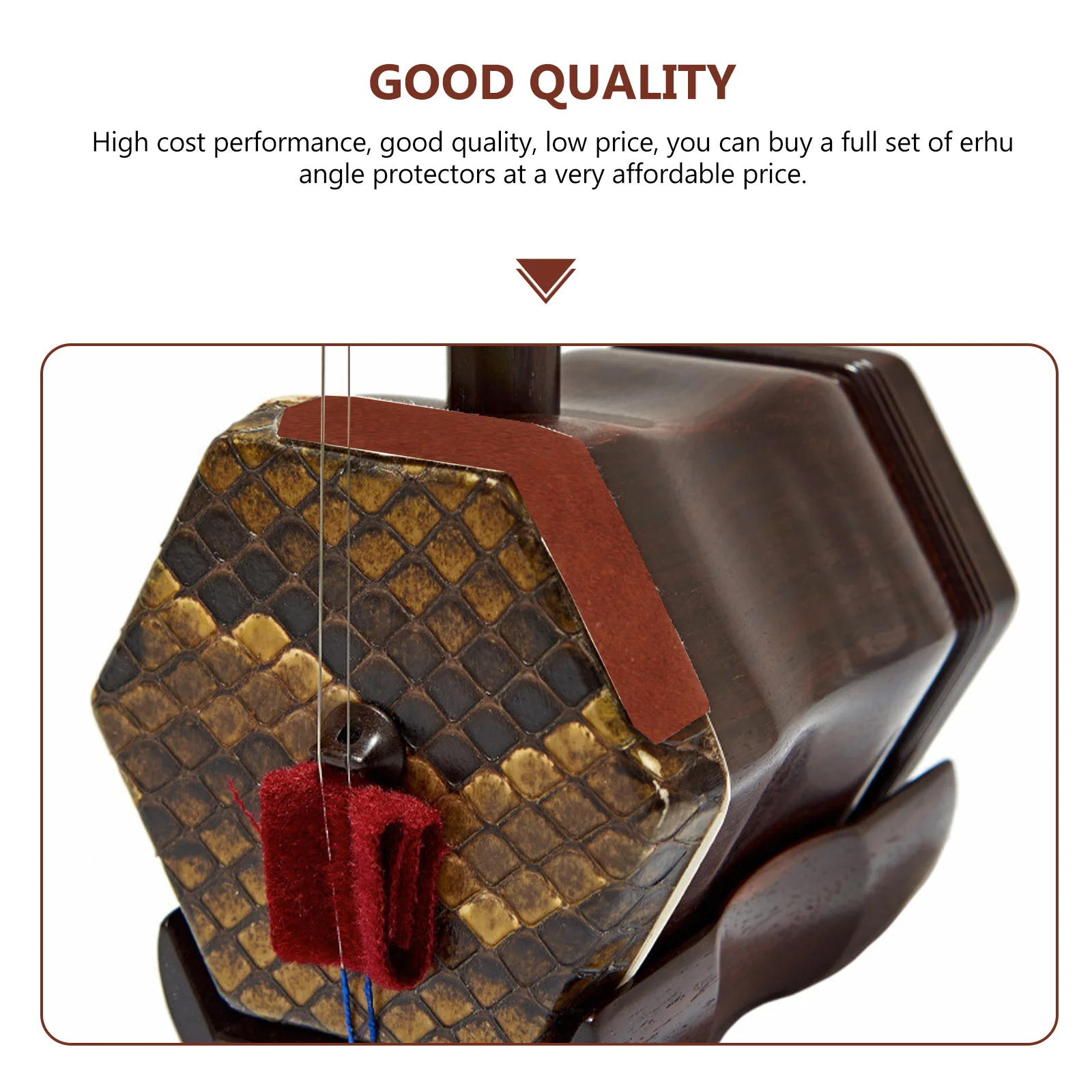 6Pcs Erhu Crash-Proof Angle Protectors Wear-Resistant Cowhide Anti-Collision Pads Durable Protective Patches for Instrument 
6Pcs Erhu Crash-Proof Angle Protectors Wear-Resistant Cowhide Anti-Collision Pads Durable Protective Patches for Instrument