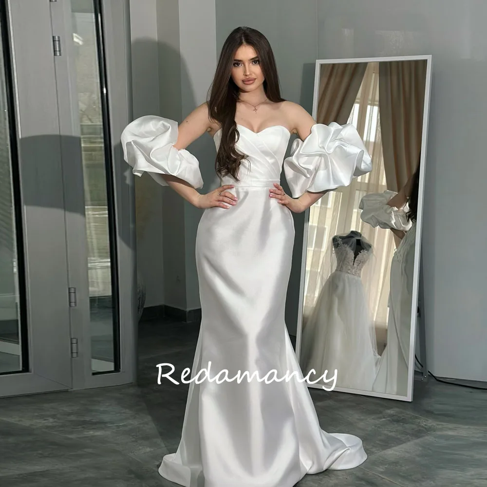 Redamancy Customized Ivory Sweetheart Satin Evening Dress Lace Up Back Floor-Length Prom Dress Elegant Long Mermaid Party Dress
Redamancy Customized Ivory Sweetheart Satin Evening Dress Lace Up Back Floor-Length Prom Dress Elegant Long Mermaid Party Dress