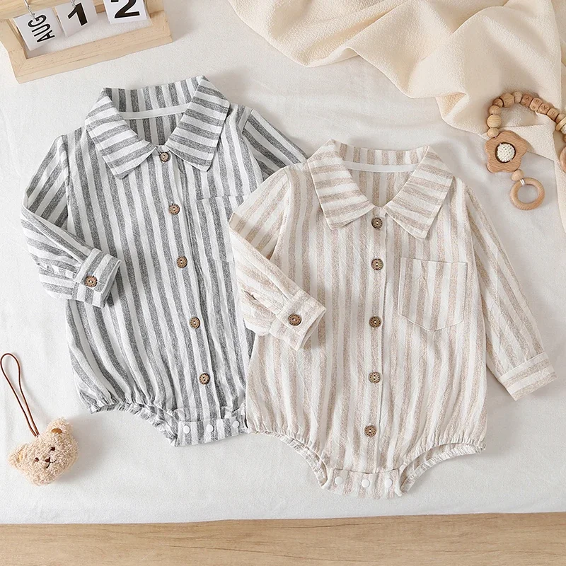 2025 New Autumn Korean Style Climbing Suit Long Sleeved Cotton Stripe Infant Baby Girls Boys Jumpsuit 0-24M Baby Girl Clothing
2025 New Autumn Korean Style Climbing Suit Long Sleeved Cotton Stripe Infant Baby Girls Boys Jumpsuit 0-24M Baby Girl Clothing