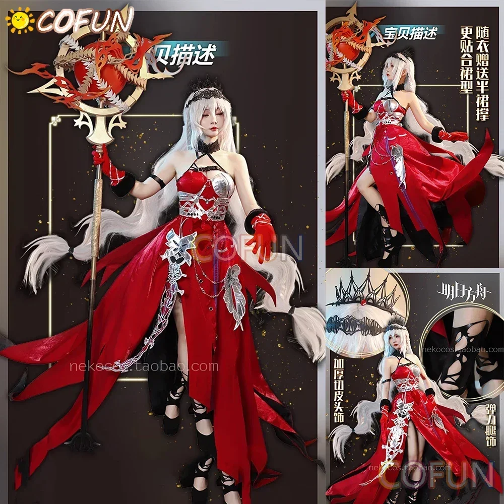 COFUN Arknights Skadi The Corrupting Heart Cosplay Costume Red Countess Halloween Game Suit Red Elegant Gorgeous Dress Clothes
COFUN Arknights Skadi The Corrupting Heart Cosplay Costume Red Countess Halloween Game Suit Red Elegant Gorgeous Dress Clothes