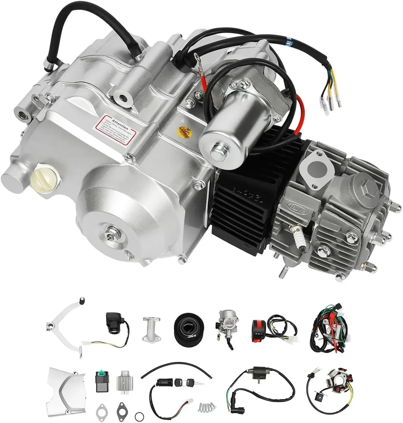 125cc 4 Stroke Engine Motor, Semi-Auto ATV Engine Motor Kit with CDI Ignition & Electrical Start, Single Cylinder Air-Cooling Mo
125cc 4 Stroke Engine Motor, Semi-Auto ATV Engine Motor Kit with CDI Ignition & Electrical Start, Single Cylinder Air-Cooling Mo