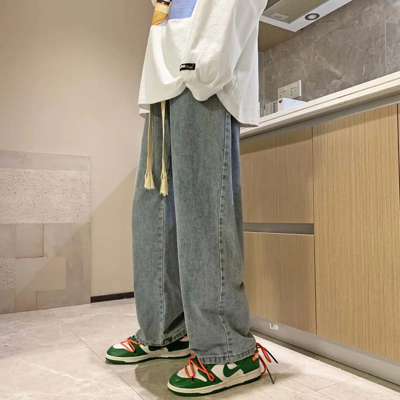 Retro Drawstring Straight Leg Workwear Jeans Men's Casual Loose Trendy Wide Leg Floor-Length Dad Long Trousers
Retro Drawstring Straight Leg Workwear Jeans Men's Casual Loose Trendy Wide Leg Floor-Length Dad Long Trousers