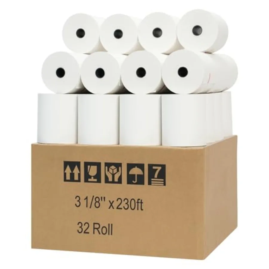 3 1/8" x 230' Premium A Grade POS Thermal Receipt Printer Paper 32Rolls/Case
3 1/8" x 230' Premium A Grade POS Thermal Receipt Printer Paper 32Rolls/Case