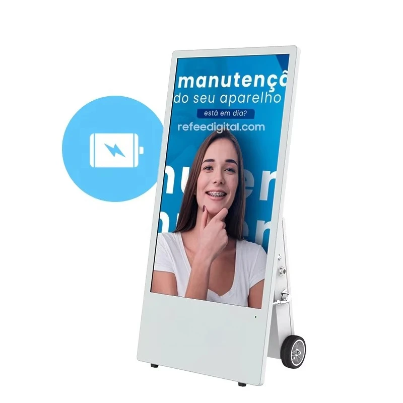 Outdoor Portable Advertising Screens High Brightness Waterproof Movable Kiosk Foldable Battery Powered LCD Digital Signage
Outdoor Portable Advertising Screens High Brightness Waterproof Movable Kiosk Foldable Battery Powered LCD Digital Signage
