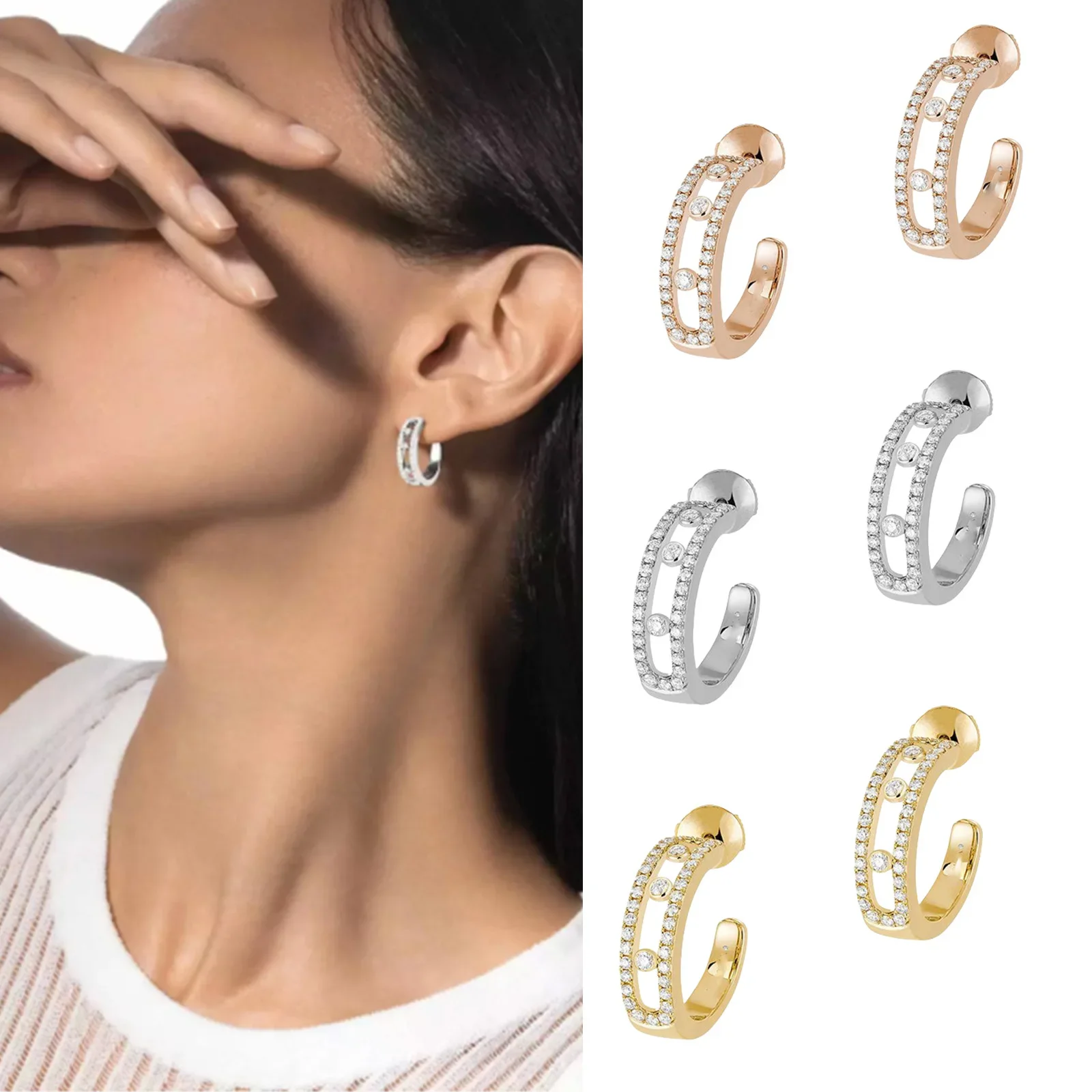 S925 Sterling Silver Classic Move Circle Diamond Earrings Women's Earrings Original Luxury Jewelry Party Gifts Luxury Jewelry Pe
S925 Sterling Silver Classic Move Circle Diamond Earrings Women's Earrings Original Luxury Jewelry Party Gifts Luxury Jewelry Pe