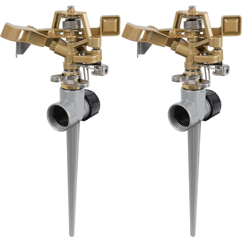 2 pack impact sprinklers with stand (spike), heavy duty zinc alloy lawn sprinkler head on spike base, adjustable watering sprin
2 pack impact sprinklers with stand (spike), heavy duty zinc alloy lawn sprinkler head on spike base, adjustable watering sprin