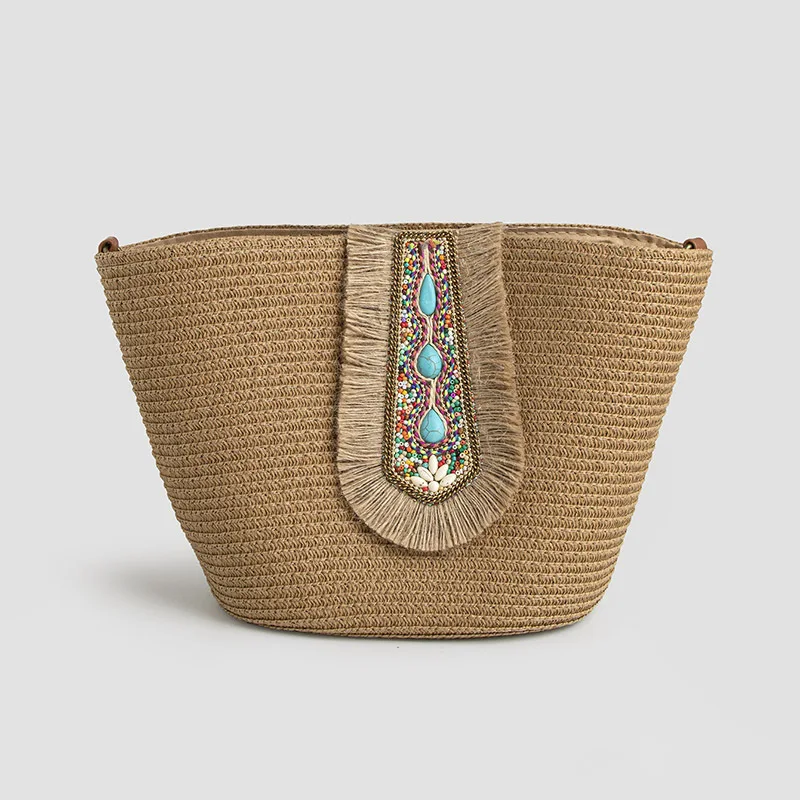 Bohemian Straw Bag Vacation Seaside Tote Bag
Bohemian Straw Bag Vacation Seaside Tote Bag