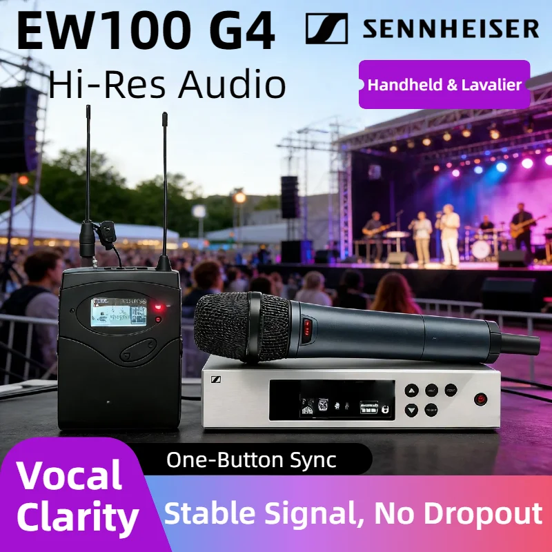 Беспроводной профессиональный микрофон SENNHEISER EW100G4 с капсюлем E845 для живого вокала, конференций, выступлений и систем гида-репитера
Беспроводной профессиональный микрофон SENNHEISER EW100G4 с капсюлем E845 для живого вокала, конференций, выступлений и систем гида-репитера