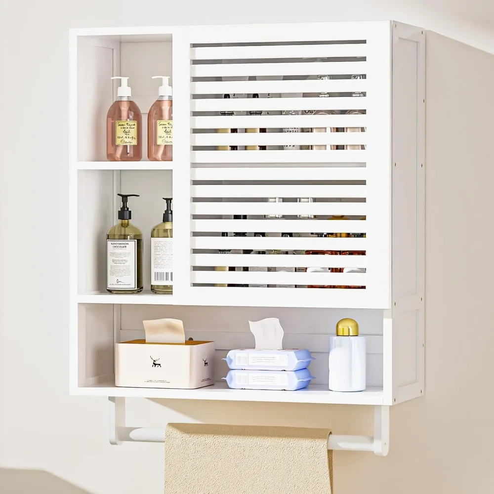 Bamboo Bathroom Cabinet Wall with Towels Bar, Medicine Organizer with Open Compartment,Over The Toilet Storage Shelf Space Saver
Bamboo Bathroom Cabinet Wall with Towels Bar, Medicine Organizer with Open Compartment,Over The Toilet Storage Shelf Space Saver