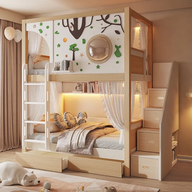 All solid wood children's bed bunk bed B & B hotel high and low bed simple
All solid wood children's bed bunk bed B & B hotel high and low bed simple