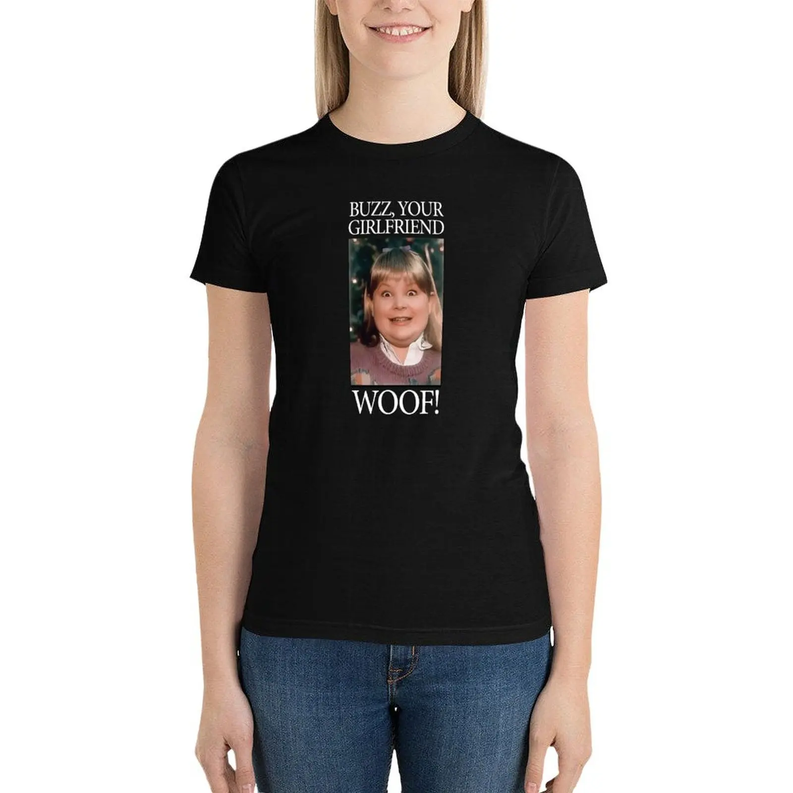 Home Alone - Buzz your girlfriend Woof! T-Shirt cute clothes plus size tops Short sleeve tee oversized workout shirts for Women
Home Alone - Buzz your girlfriend Woof! T-Shirt cute clothes plus size tops Short sleeve tee oversized workout shirts for Women