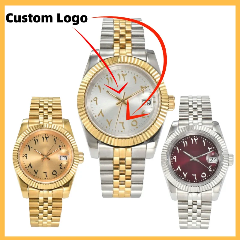Custom logo 39mm 36mm Men's watch non luminous Arabic dial NH34 NH35 NH36 Movement sapphire glass waterproof 10bar waterproof
Custom logo 39mm 36mm Men's watch non luminous Arabic dial NH34 NH35 NH36 Movement sapphire glass waterproof 10bar waterproof