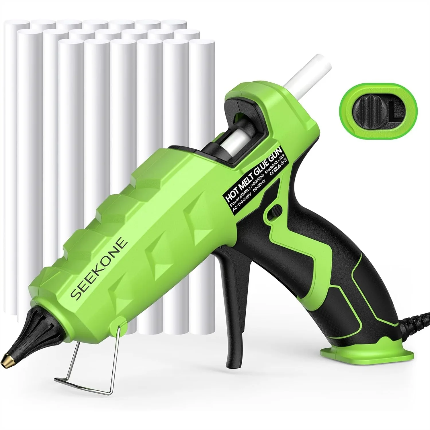 Full Size Hot Glue Gun, Dual Power 60W/100W with Fast Preheating and Ergonomic Design for Home Repairs, Arts Crafts DIY
Full Size Hot Glue Gun, Dual Power 60W/100W with Fast Preheating and Ergonomic Design for Home Repairs, Arts Crafts DIY