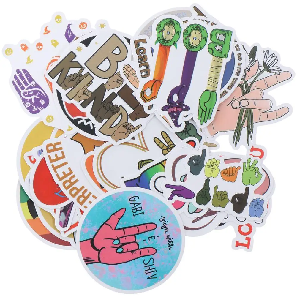 Creative New Luggage Waterproof ASL Stickers Vinyl Pvc American Sign Language Sticker Pack/Sign Language Sticker Kids Gifts
Creative New Luggage Waterproof ASL Stickers Vinyl Pvc American Sign Language Sticker Pack/Sign Language Sticker Kids Gifts