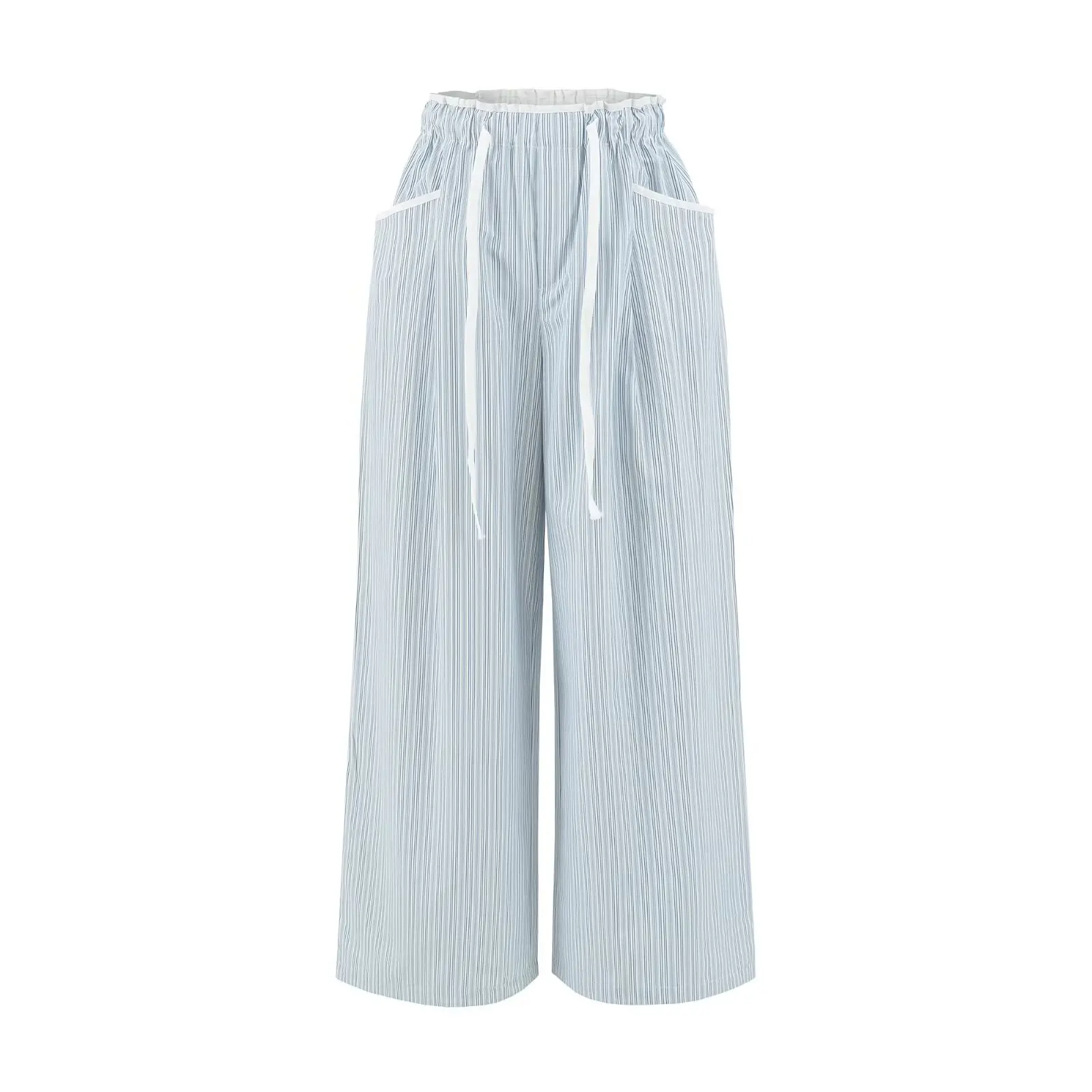Trendy Wide Leg Pants with Pockets Striped Loose Fit Comfortable Waist Drawstring Casual Versatile Women's Fashion Summer 2026
Trendy Wide Leg Pants with Pockets Striped Loose Fit Comfortable Waist Drawstring Casual Versatile Women's Fashion Summer 2026