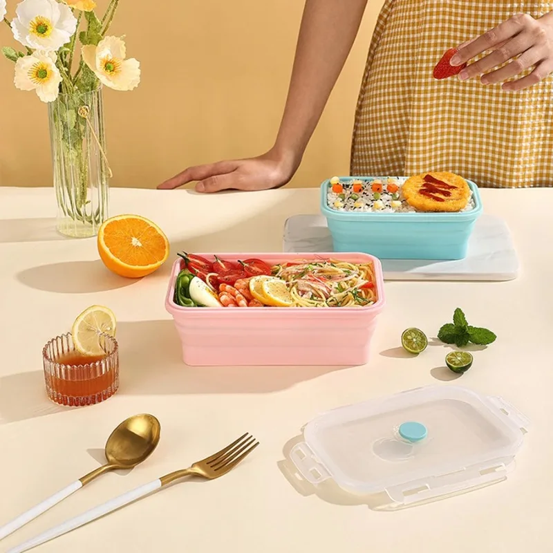 Foldable silicone lunch box is light, portable, high-temperature resistant and thickened outdoor picnic camping food storage box
Foldable silicone lunch box is light, portable, high-temperature resistant and thickened outdoor picnic camping food storage box