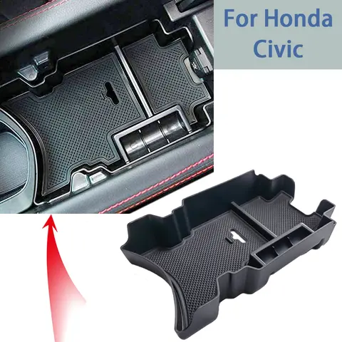 For Honda Civic 10th Gen 2016 2017 2018-2021 Armrest Storage Box Center Console Organizer Tray Bin Container Car Accessories