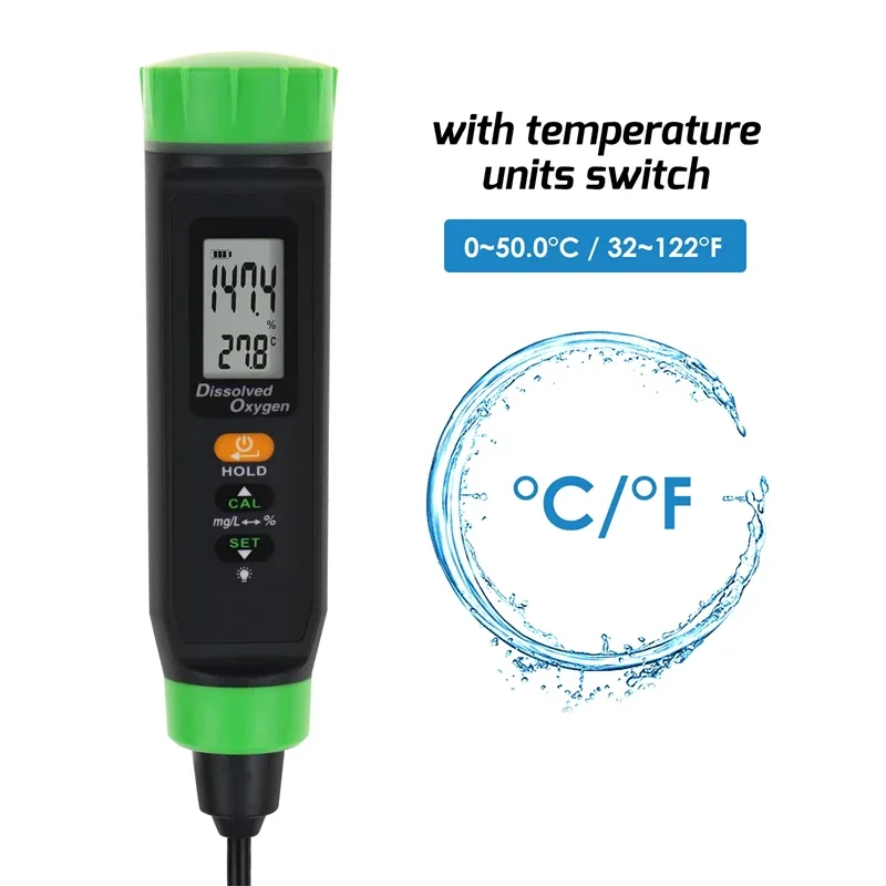 Rechargeable Dissolved Oxygen Meter 0.00~20.00mg/L Waterproof ATC DO Tester 0-50C Temperature Range for Lab Water Quality
Rechargeable Dissolved Oxygen Meter 0.00~20.00mg/L Waterproof ATC DO Tester 0-50C Temperature Range for Lab Water Quality