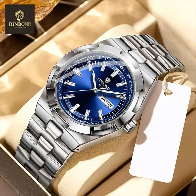 BINBOND Luxury Quartz Man Wristwatch Sport Men Watches Waterproof Luminous Date Week Stainless Steel Men's Watch Male Reloj
BINBOND Luxury Quartz Man Wristwatch Sport Men Watches Waterproof Luminous Date Week Stainless Steel Men's Watch Male Reloj