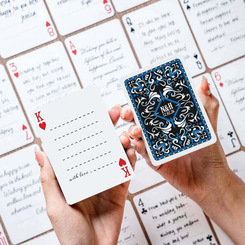 54 Cards Custom Playing Cards, Personalized Wedding Guest Book Playing Cards, Blank Playing Cards Wedding Guest Book Alternative
54 Cards Custom Playing Cards, Personalized Wedding Guest Book Playing Cards, Blank Playing Cards Wedding Guest Book Alternative