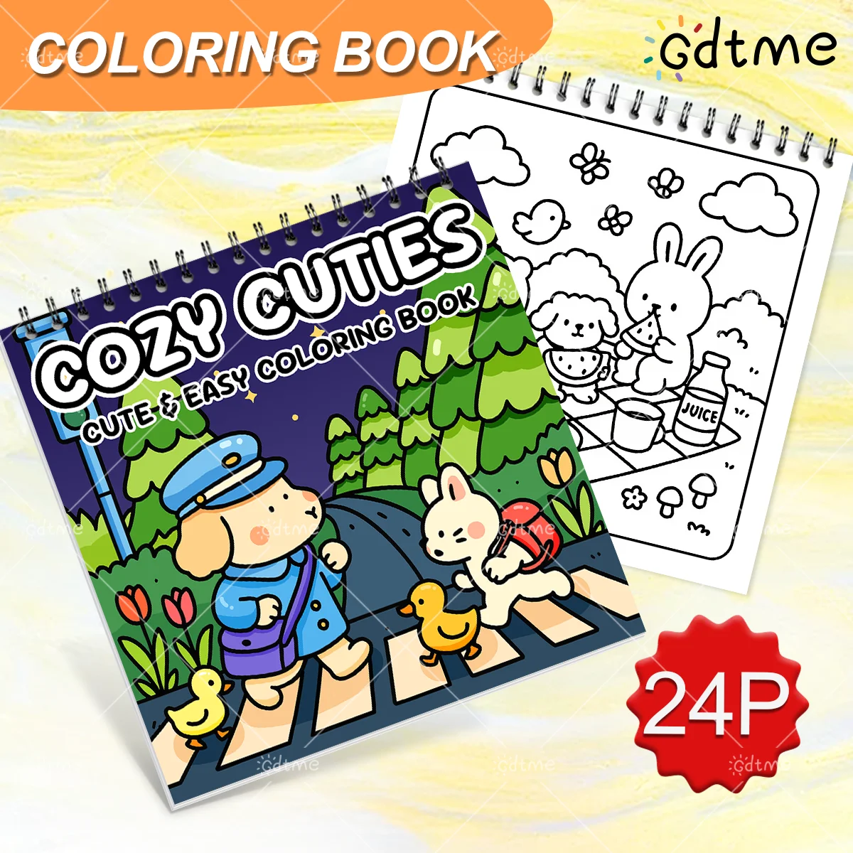  COZY CUTIES Coloring Book for Adult Featuring Spiral binding 24pages for Relaxation Kid Educational DIY Painting Drawing Book
COZY CUTIES Coloring Book for Adult Featuring Spiral binding 24pages for Relaxation Kid Educational DIY Painting Drawing Book