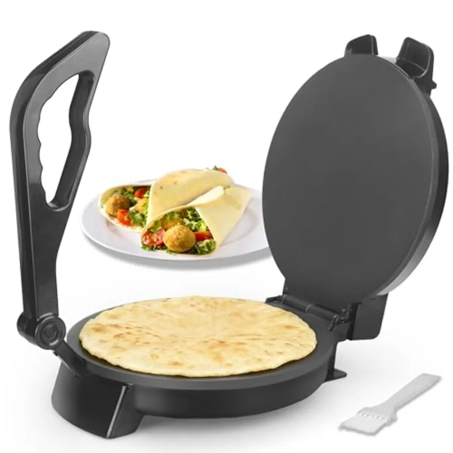 Compact 10'' Roti Maker Machine for home kitchens, aluminum alloy body, black color, non-stick plates and detachable handle for
Compact 10'' Roti Maker Machine for home kitchens, aluminum alloy body, black color, non-stick plates and detachable handle for