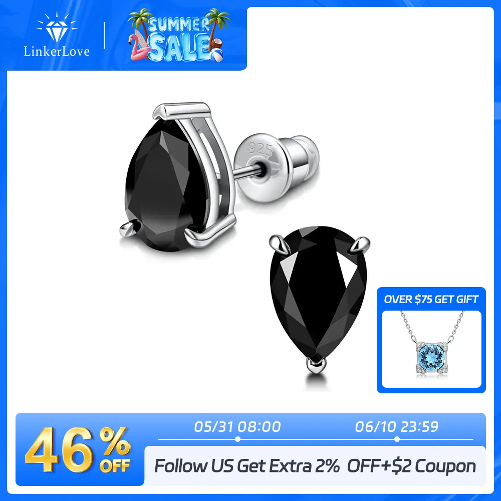 Black Moissanite Earrings for Women Men S925 Sterling Silver Classic Lab Diamond Pear Cut Couple Stud Earrings Fine Jewelry Gift
Black Moissanite Earrings for Women Men S925 Sterling Silver Classic Lab Diamond Pear Cut Couple Stud Earrings Fine Jewelry Gift