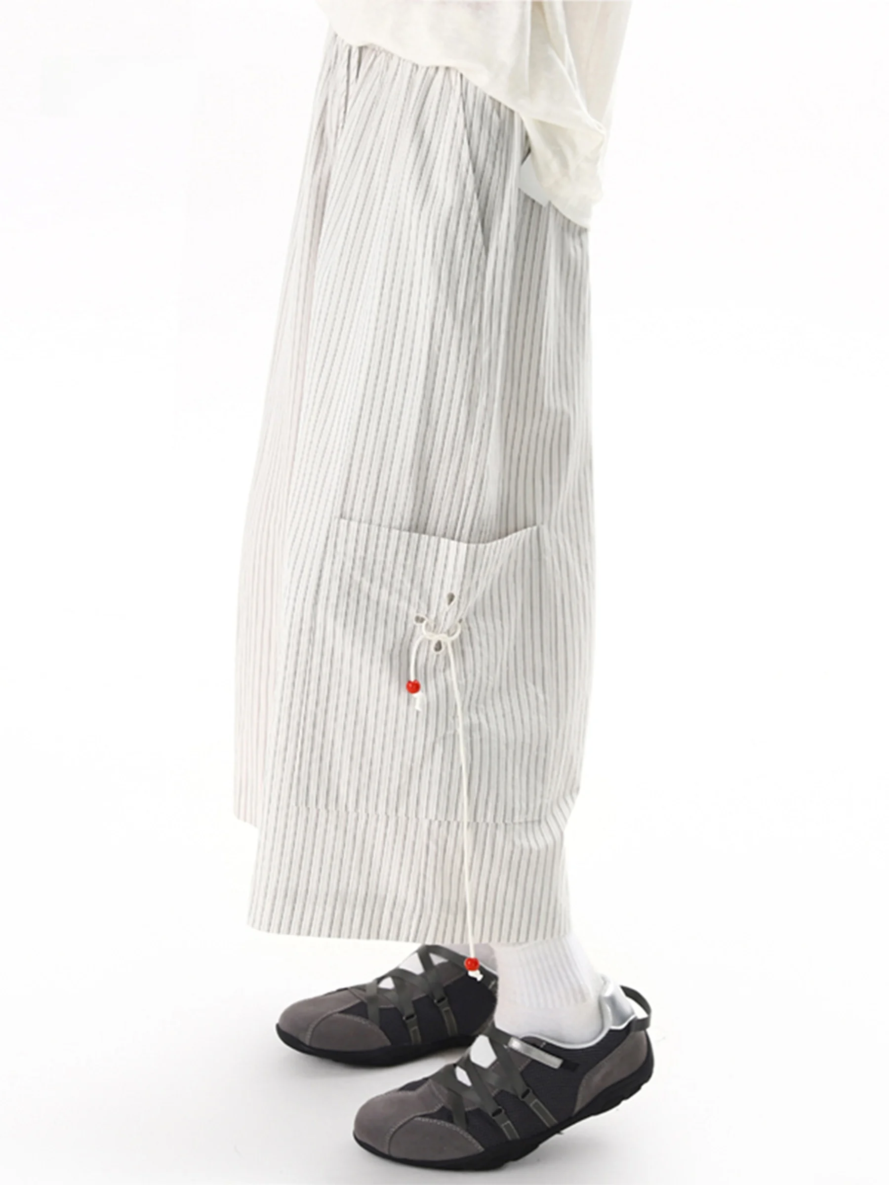 Loose Wide Leg Pants Cherry Bead Vertical Stripes Casual Summer Shorts for Women Vintage School Style Loose Fit Casual Pants
Loose Wide Leg Pants Cherry Bead Vertical Stripes Casual Summer Shorts for Women Vintage School Style Loose Fit Casual Pants