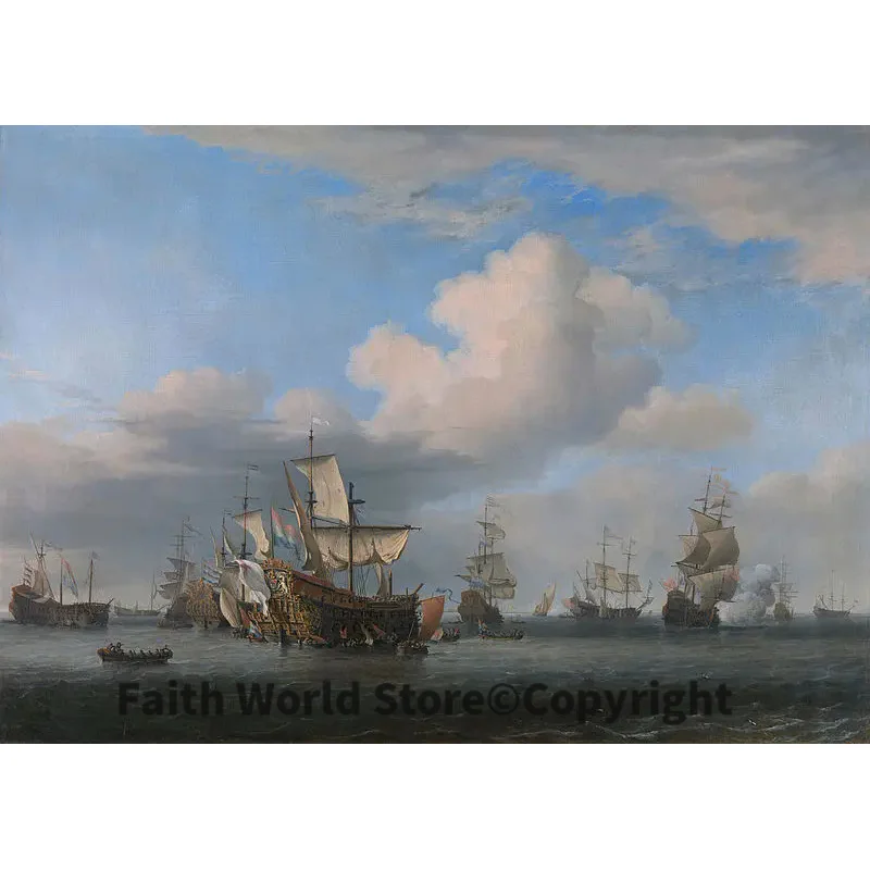 GOOD quality Dutch Netherland The captured Swiftsure, Seven Oaks, Loyal George and Convertine brought print painting-
GOOD quality Dutch Netherland The captured Swiftsure, Seven Oaks, Loyal George and Convertine brought print painting-