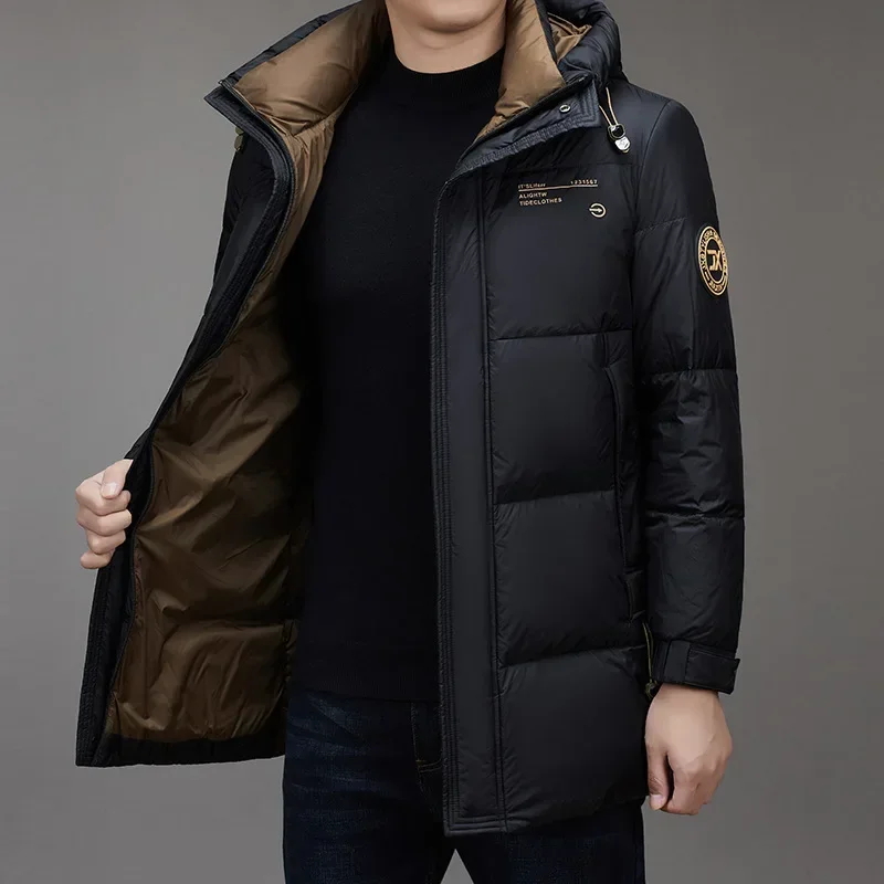 Winter Mid Length Down Jacket for Men's Hooded Warm and Loose Fitting Thickened Jacket
Winter Mid Length Down Jacket for Men's Hooded Warm and Loose Fitting Thickened Jacket