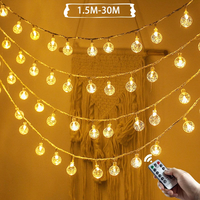 USB/Battery Power LED Ball Garland Lights Fairy String Waterproof Outdoor Lamp Christmas Holiday Wedding Party Lights Decoration
USB/Battery Power LED Ball Garland Lights Fairy String Waterproof Outdoor Lamp Christmas Holiday Wedding Party Lights Decoration