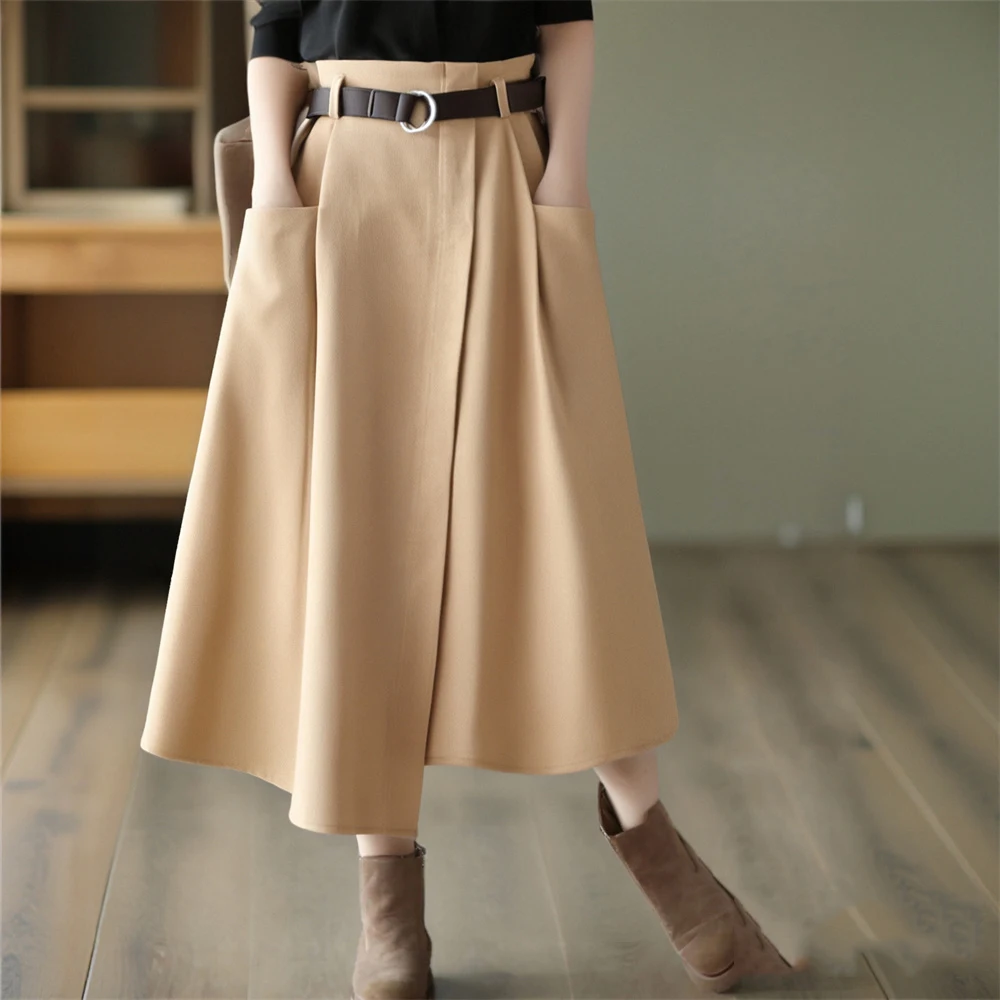 Office OL Women Casual Skirts Spring Autumn Solid High Waist Irregular Pockets Midi Skirts Fashion Simple Elegant Saia Faldas
Office OL Women Casual Skirts Spring Autumn Solid High Waist Irregular Pockets Midi Skirts Fashion Simple Elegant Saia Faldas