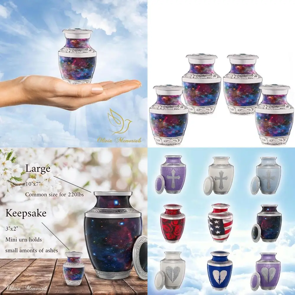 Set of 4 Galaxy Mini Urns with Angel Wings - Unisex Cremation Keepsakes for Memorial Ashes
Set of 4 Galaxy Mini Urns with Angel Wings - Unisex Cremation Keepsakes for Memorial Ashes