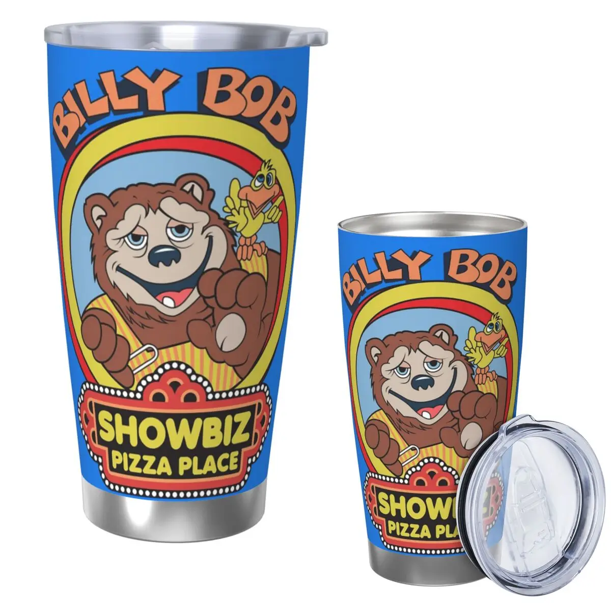 Showbiz Pizza Billy Bob Stainless Steel Tumbler Vacuum Insulated Mug Thermal Cold Cup Straw With Lid 20oz
Showbiz Pizza Billy Bob Stainless Steel Tumbler Vacuum Insulated Mug Thermal Cold Cup Straw With Lid 20oz