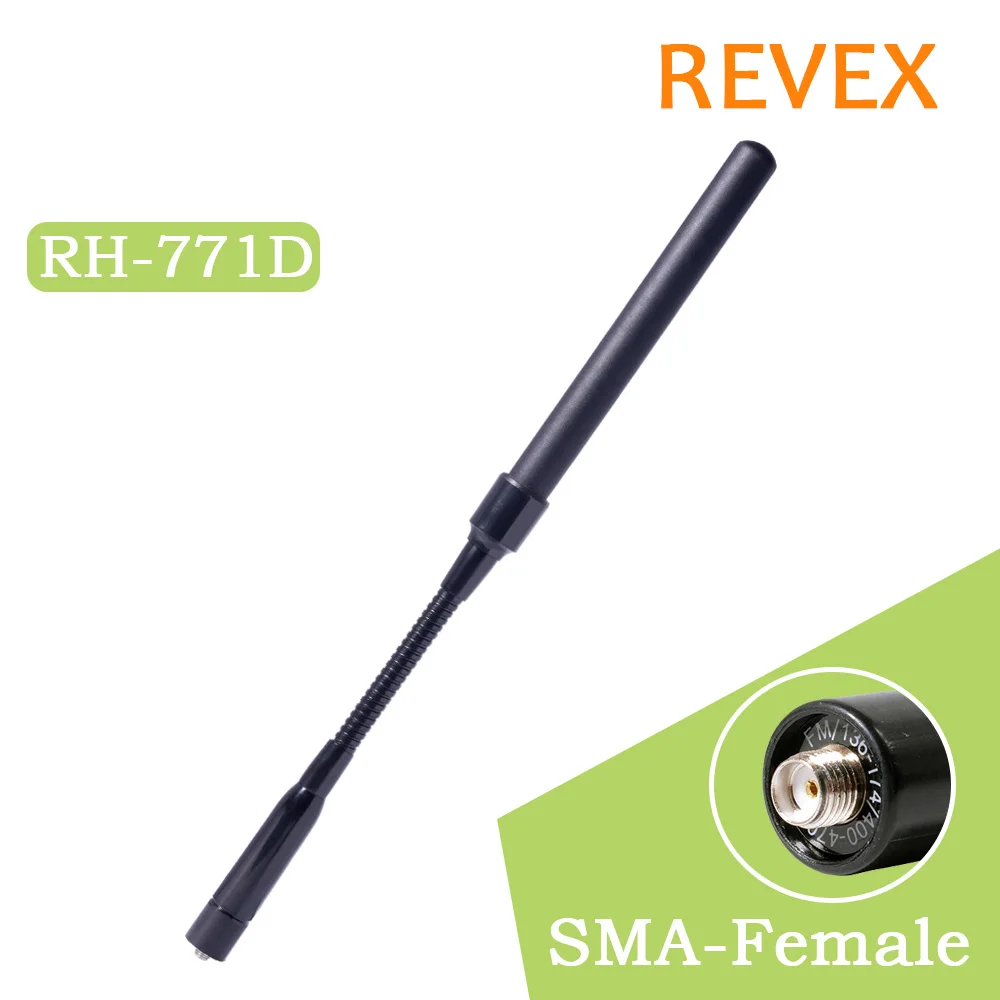 Гибкая тактическая антенна REVEX RHD-771D, 144/430 МГц, SMA-Female, для двусторонней радиосвязи, раций BaoFeng Kenwood Wouxun UV-5R
Гибкая тактическая антенна REVEX RHD-771D, 144/430 МГц, SMA-Female, для двусторонней радиосвязи, раций BaoFeng Kenwood Wouxun UV-5R