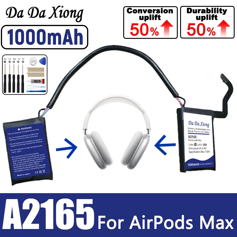 1000mAh For AirPods Max Over-ear Bluetooth Headphone Battery A2096 A2165
1000mAh For AirPods Max Over-ear Bluetooth Headphone Battery A2096 A2165