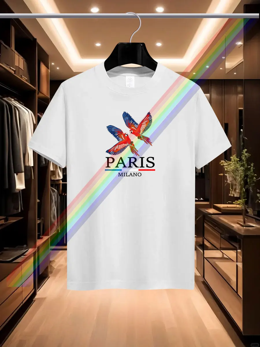 The 2025 new summer men's luxury fashion Paris brand Parrot print T-shirt, pure cotton round neck casual trend Y2K is high-end a
The 2025 new summer men's luxury fashion Paris brand Parrot print T-shirt, pure cotton round neck casual trend Y2K is high-end a