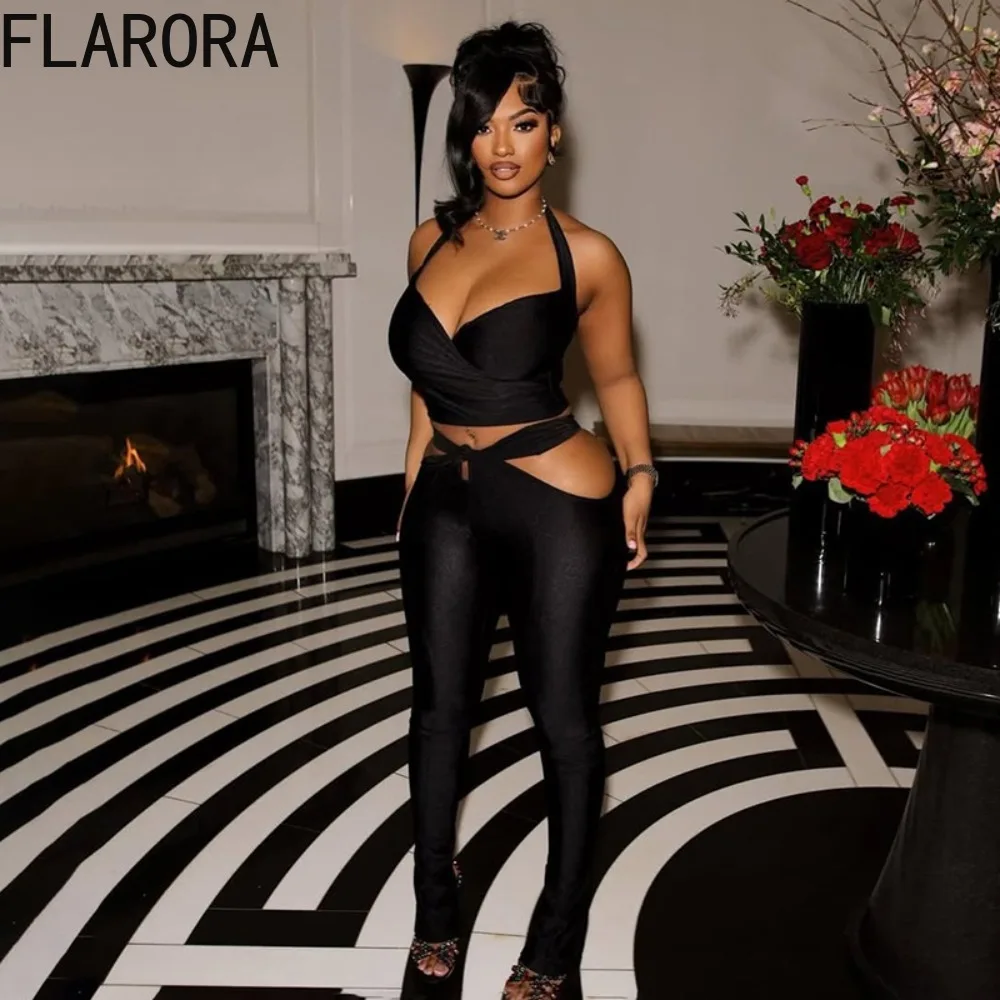FLARORA Hottie Hollow Out 2 Piece Sets Woman Sexy Halter Backless Crop Tank Tops And Tight Pants Set Trend Tracksuits Streetwear
FLARORA Hottie Hollow Out 2 Piece Sets Woman Sexy Halter Backless Crop Tank Tops And Tight Pants Set Trend Tracksuits Streetwear