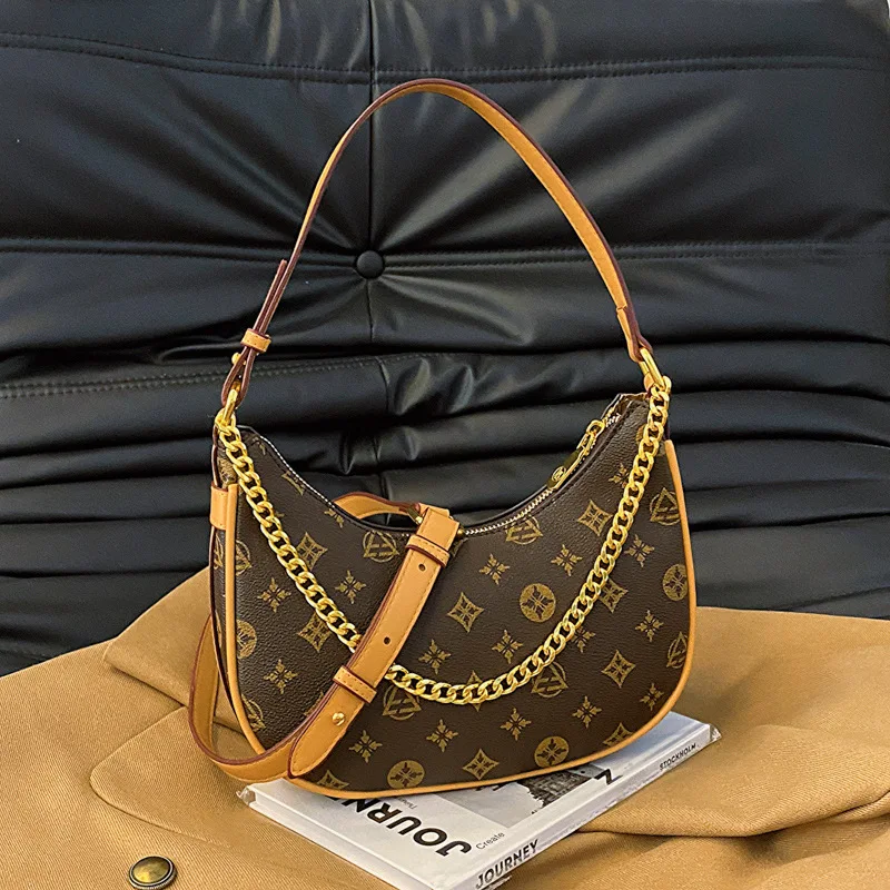Retro Print Crescent Shaped Women's Handbag Commuter Versatile Ins Chain Underarm Bag Fashionable Ladies Shoulder Crossbody Bag
Retro Print Crescent Shaped Women's Handbag Commuter Versatile Ins Chain Underarm Bag Fashionable Ladies Shoulder Crossbody Bag
