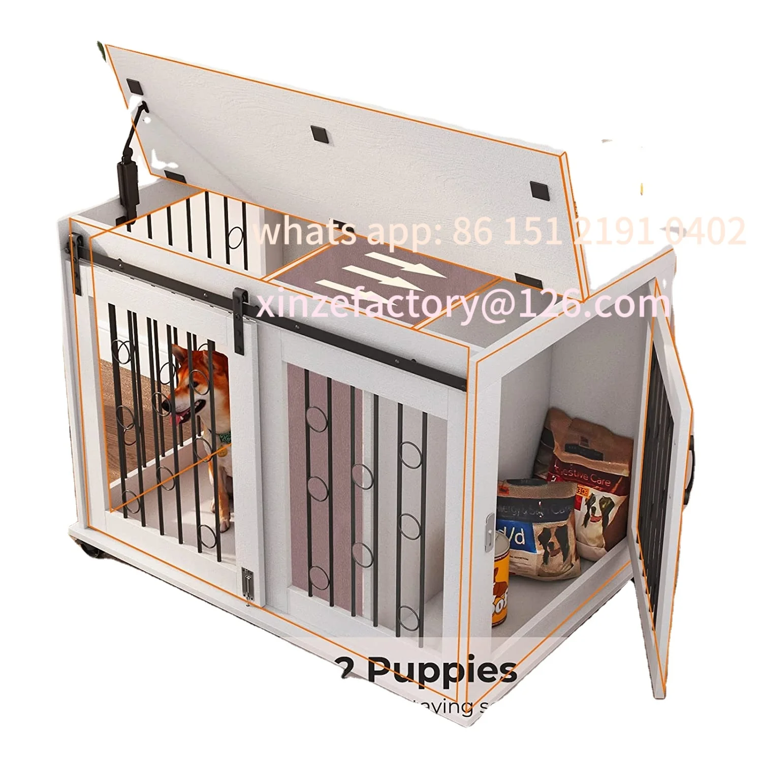 Customizable Wooden Dog Crate With Custom Pet House Bed with Two Doors Modern House Wood Pet Furniture Wooden
Customizable Wooden Dog Crate With Custom Pet House Bed with Two Doors Modern House Wood Pet Furniture Wooden