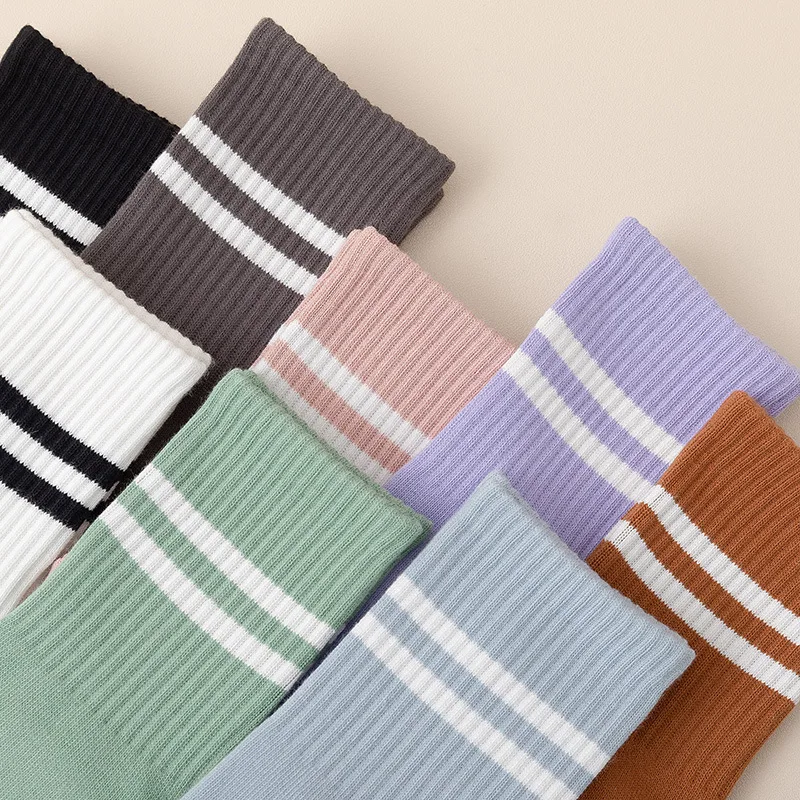 1/8 Pairs of Mid Tube Double Bar Striped Yoga Socks Anti Slip Dance Sports Breathable Socks Fitness Pilates Cotton Socks
1/8 Pairs of Mid Tube Double Bar Striped Yoga Socks Anti Slip Dance Sports Breathable Socks Fitness Pilates Cotton Socks